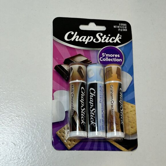 ChapStick S'mores Collection Graham Cracker, Marshmallow and Milk Chocolate New - Picture 1 of 2